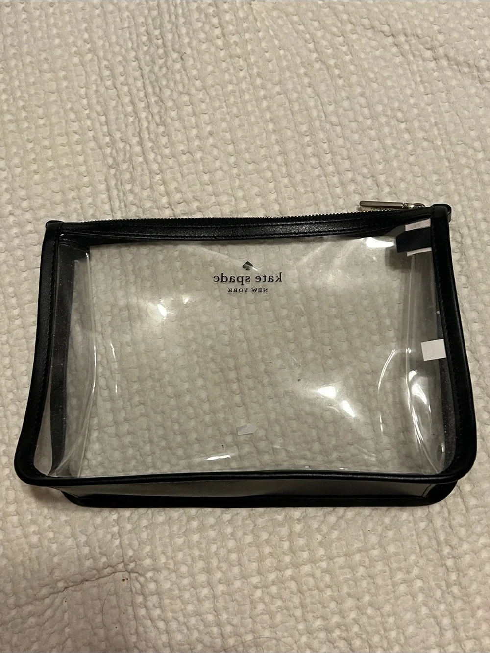 kate spade Clear Cosmetic Pouch with Black Trim Accents